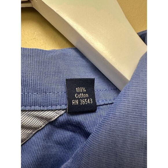 Tommy Hilfiger Size 17 1/2 Blue Regular Fit Long Sleeve Button Down Shirt - Picture 5 of 7